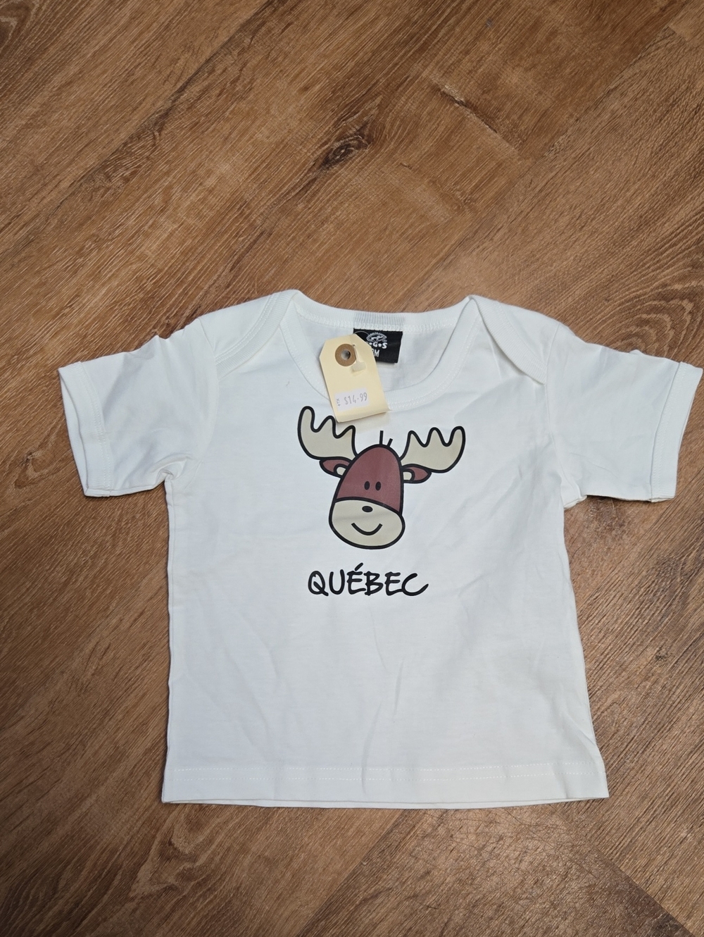 ☀️Kids 18mth White Québec Moose Graphic Tee